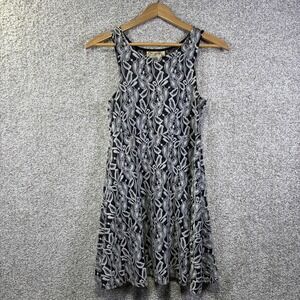 Free People Dress Womens XS Black Floral Lace Sleeveless Fit & Flare Mini